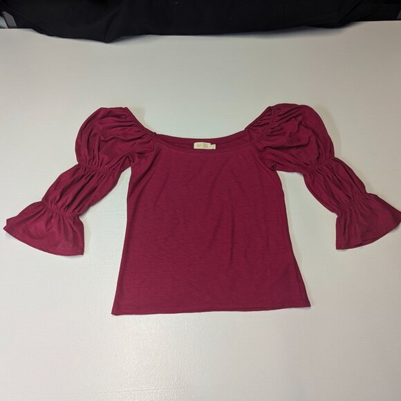 Nation Ltd. Size Small Berry Colored Off-Shoulder Top - Picture 13 of 15
